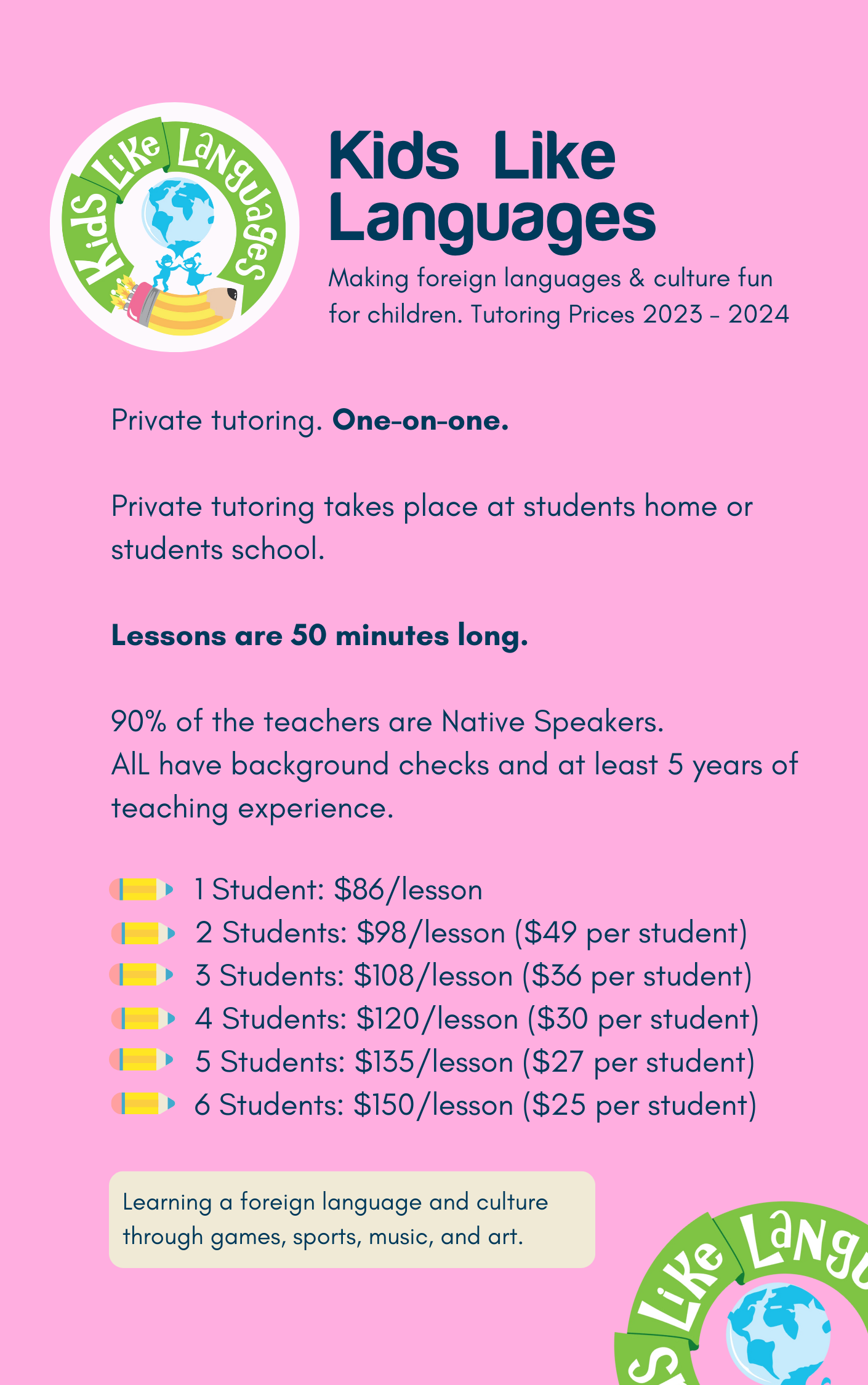 Online/In-person Tutoring for Individual and small groups (Class Length: 50 Minutes)