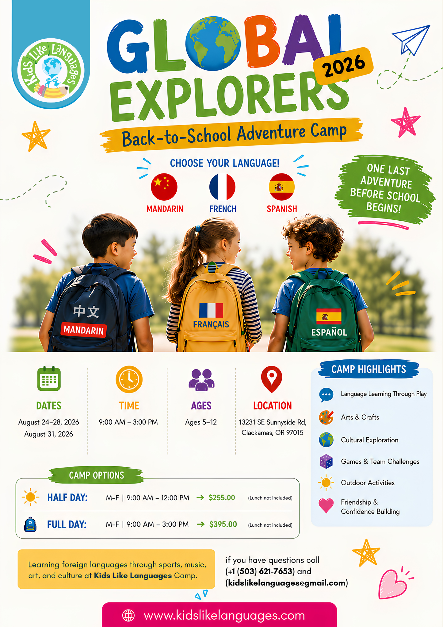 Global Explorers: Back-to-School Adventure Camp! At Sunnyside Foursquare Church (2026)