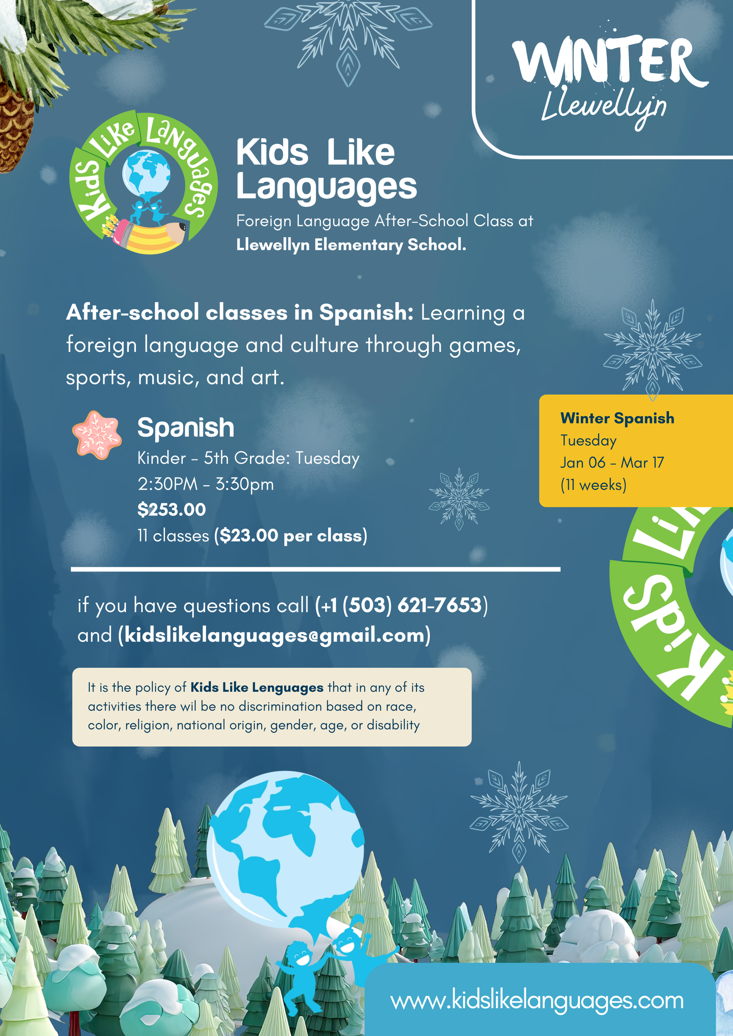 After School Classes At Llewelyn School (Winter 2026)