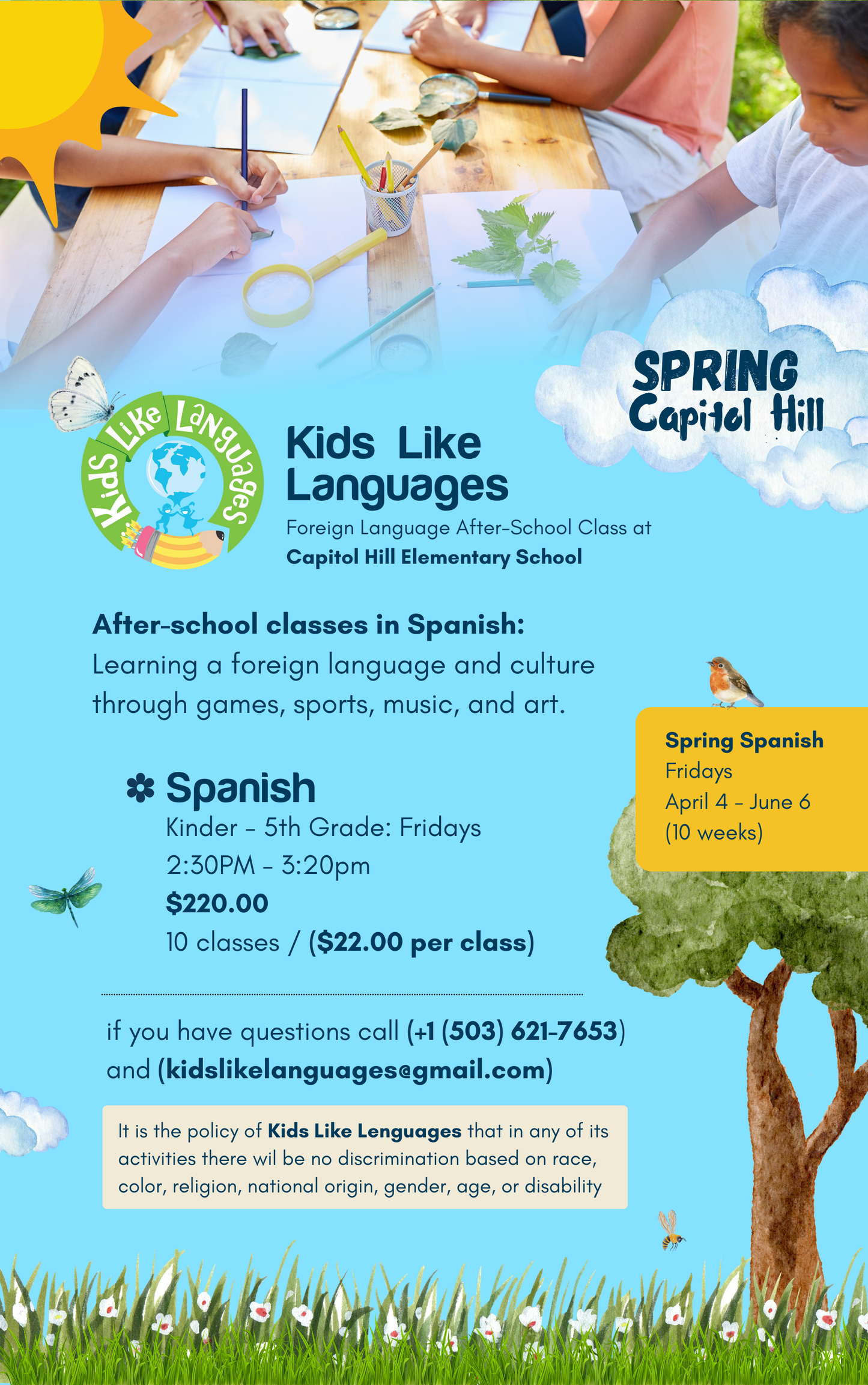 After School Classes At Capitol Hill Elementary School (Spring 2025)