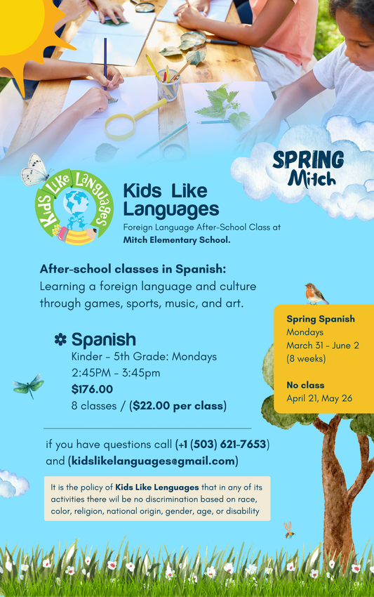 After School Classes in spanish At Mitch elementary School (Spring 2025)