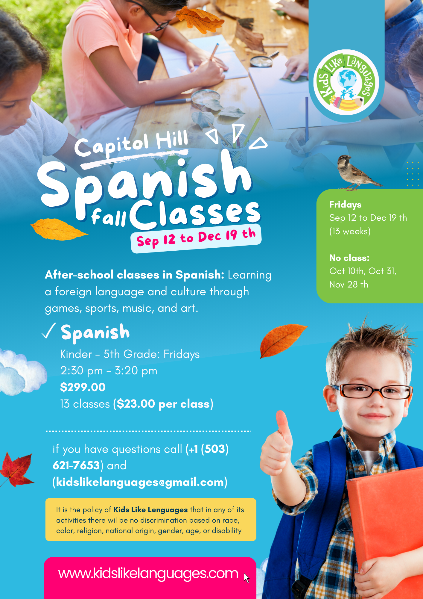 After School Classes At Capitol Hill Elementary School (Fall 2025)
