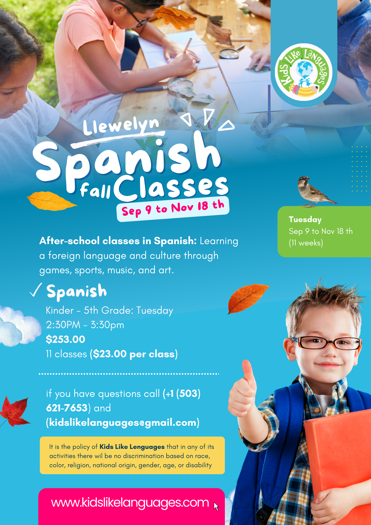 After School Classes At Llewelyn School (Fall 2025)